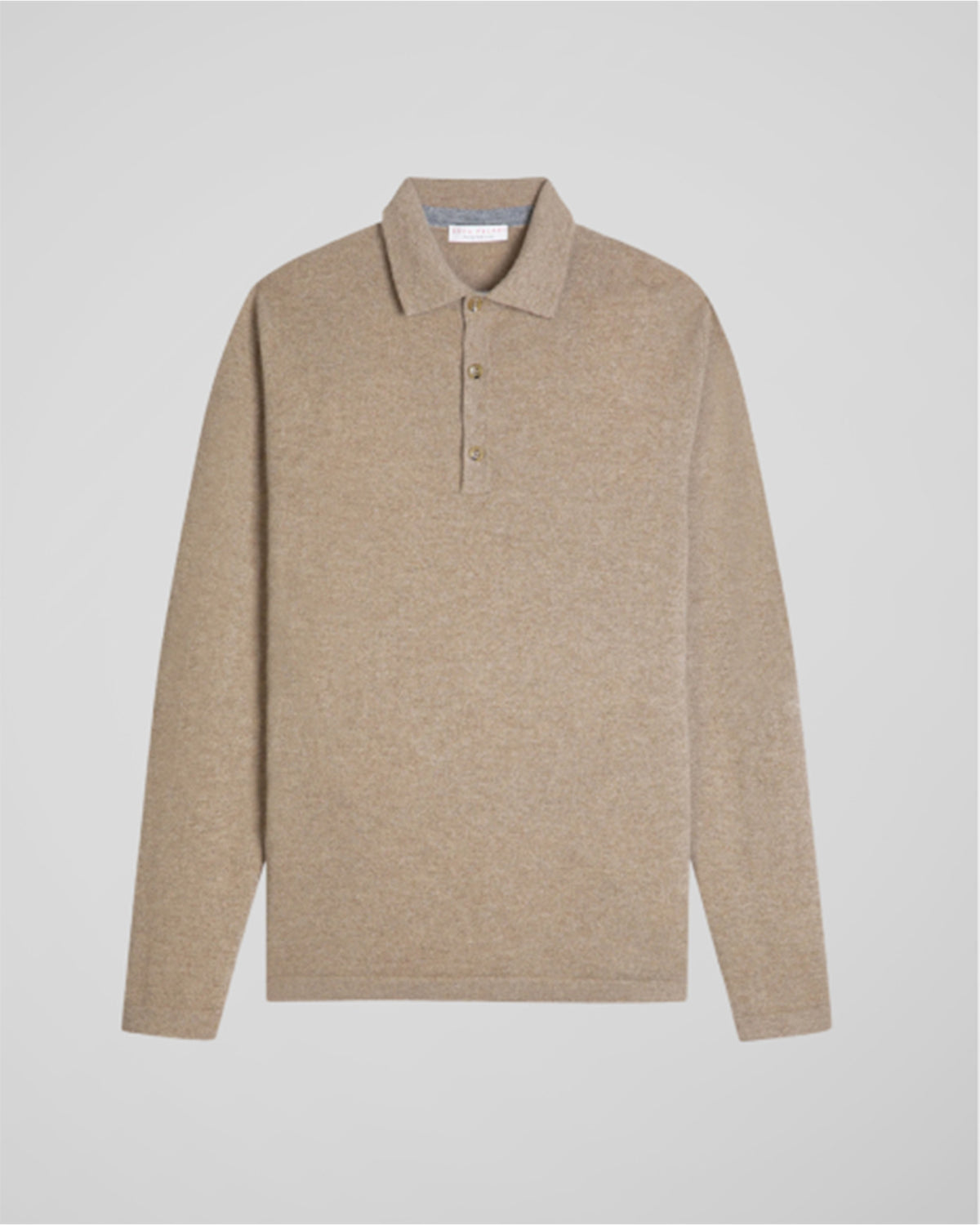The Cashmere Long Sleeve Polo | Brown